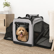 Pet Life 'Hounda Accordion' Metal Framed Soft-Folding Collapsible Dual-Sided Expandable Pet Dog Crate