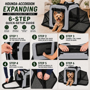 Pet Life 'Hounda Accordion' Metal Framed Soft-Folding Collapsible Dual-Sided Expandable Pet Dog Crate