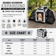 Pet Life 'Hounda Accordion' Metal Framed Soft-Folding Collapsible Dual-Sided Expandable Pet Dog Crate
