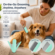 Pet Life 'JOYNE' Multi-Functional 2-in-1 Swivel Travel Grooming Comb and Deshedder