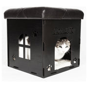 Pet Life Kitty Kallapse Collapsible Cat House Bed & Ottoman