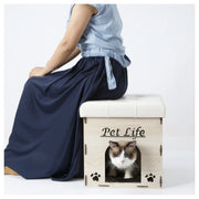 Pet Life Kitty Kallapse Collapsible Cat House Bed & Ottoman