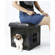 Pet Life Kitty Kallapse Collapsible Cat House Bed & Ottoman