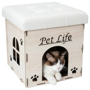 Pet Life Kitty Kallapse Collapsible Cat House Bed & Ottoman