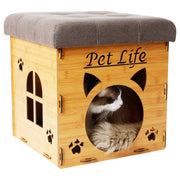 Pet Life Kitty Kallapse Collapsible Cat House Bed & Ottoman