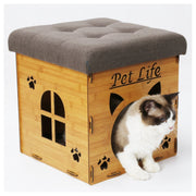 Pet Life Kitty Kallapse Collapsible Cat House Bed & Ottoman