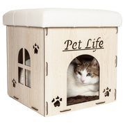 Pet Life Kitty Kallapse Collapsible Cat House Bed & Ottoman