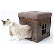 Pet Life Kitty Kallapse Collapsible Cat House Bed & Ottoman