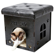Pet Life Kitty Kallapse Collapsible Cat House Bed & Ottoman