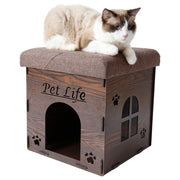 Pet Life Kitty Kallapse Collapsible Cat House Bed & Ottoman