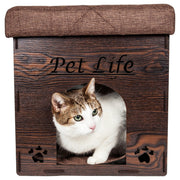 Pet Life Kitty Kallapse Collapsible Cat House Bed & Ottoman