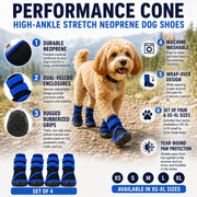 Pet Life 'Performance-Coned' Premium Stretch High Ankle Support Dog Shoes - Set Of 4