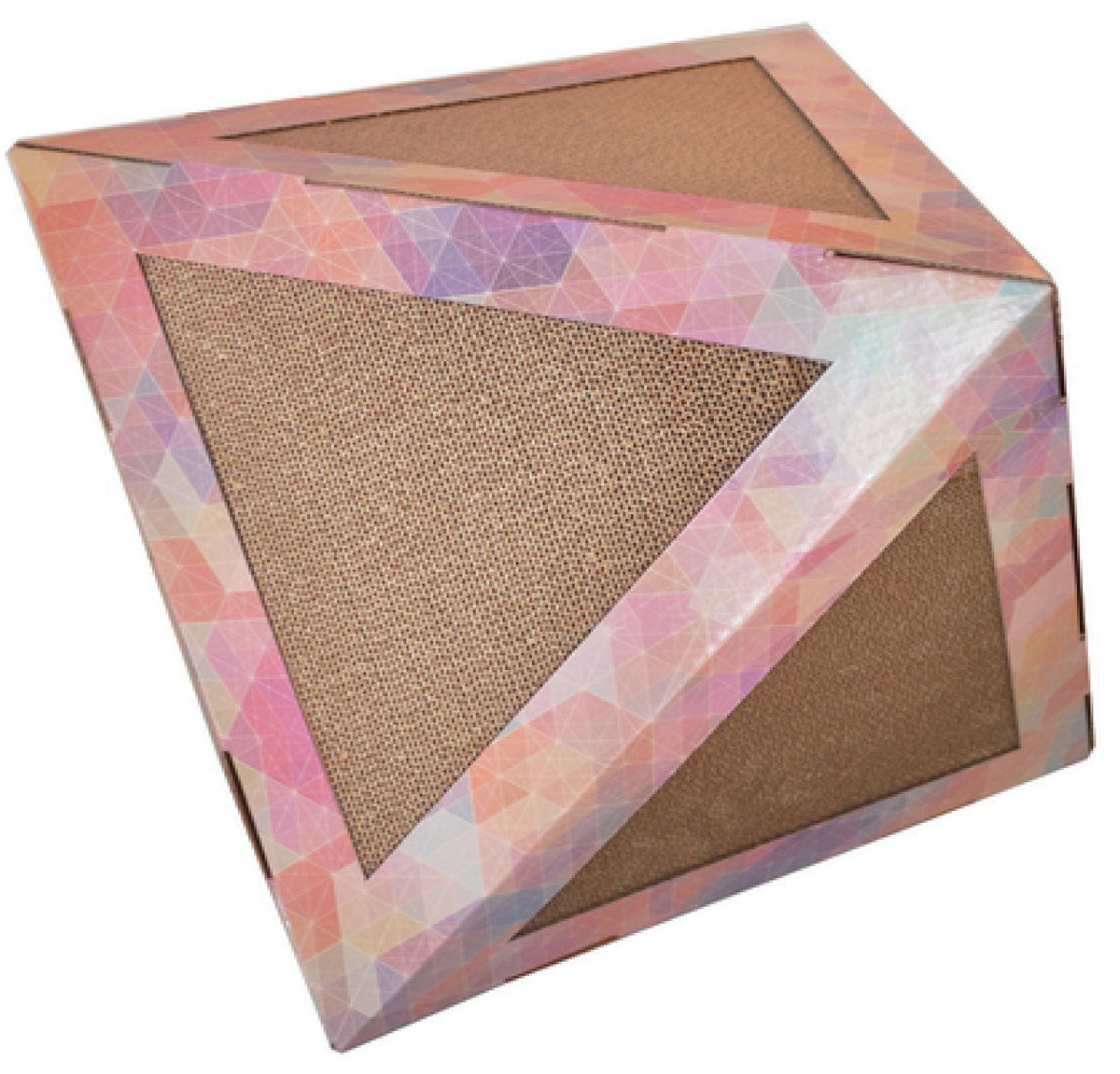 Pet Life 'Triangular Puzzle' Designer Premium Quality Kitty Cat Scratcher Lounge Toy and House with Catnip