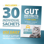 Pet’s Choice Gut Instincts Probiotic Supplement for Cats, Digestive & Immune Support, 30 Powder Packets, Made in USA