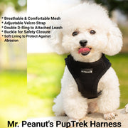Mr. Peanut's PupTrek Soft Mesh Pet Harness with Matching Leash – Adjustable, Breathable, Choke-Free