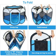 Portable Foldable Pet Playpen For Dogs Cats Other Pets - Pristine Pet Supply