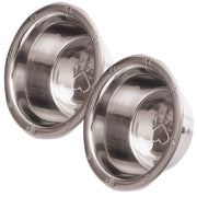 Jeffers Stainless Steel Embossed Wide-Lip Food & Water Pet Bowls