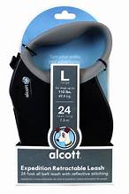 Alcott Adventure Retractable Dog Leash - Black, Large, 16 ft