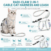 Touchcat 'Radi-Claw' Durable Cable Cat Harness and Leash Combo