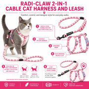 Touchcat 'Radi-Claw' Durable Cable Cat Harness and Leash Combo