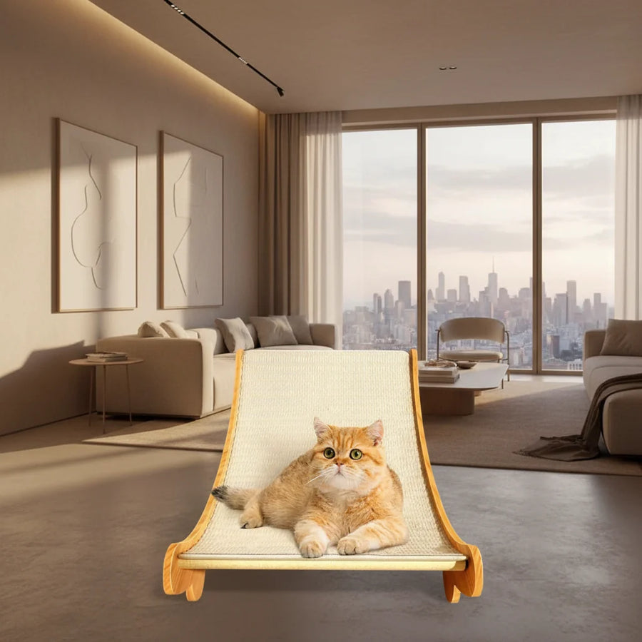 Wooden Cat Scratcher Bed & Lounge